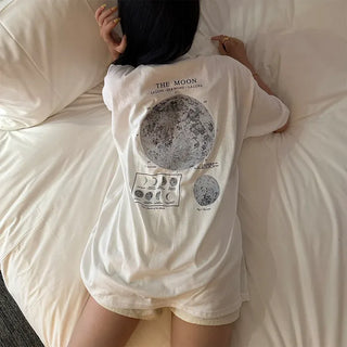 Moon print oversized T-shirt
