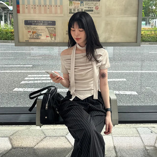 Choker & Shirred T-shirt Set