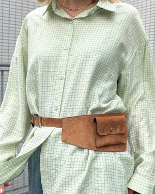 Double pocket belt waist pouch
