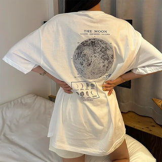 Moon print oversized T-shirt