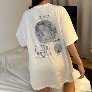 Moon print oversized T-shirt