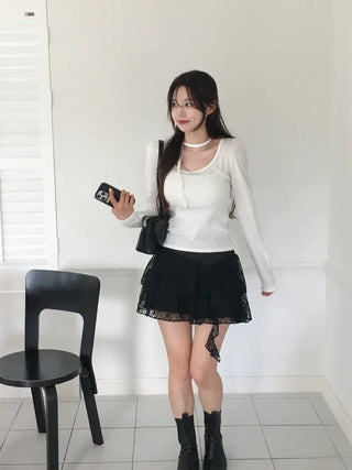 Dot Puff Long-Sleeve T-Shirt