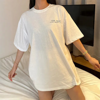 Moon print oversized T-shirt
