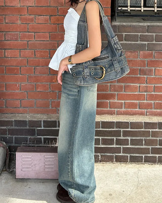 Big belt shoulder bag