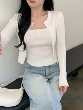 Pocket denim wide-leg pants