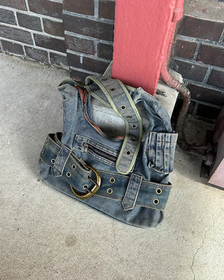 Big belt shoulder bag