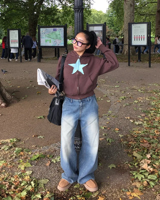 (ORIGINAL) Double Unique Seam Wide Denim Pants