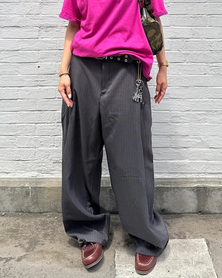 Striped wide slacks