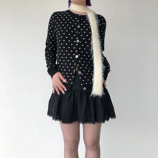 Lace mini skirt