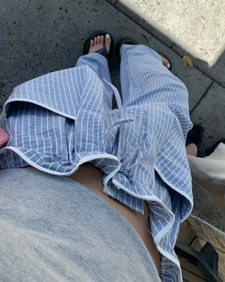 Drawstring Waist Graph Check Wide Pants