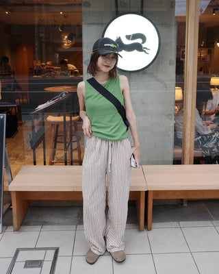 Cotton striped pants