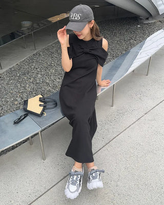 Big Ribbon Detail Long Dress
