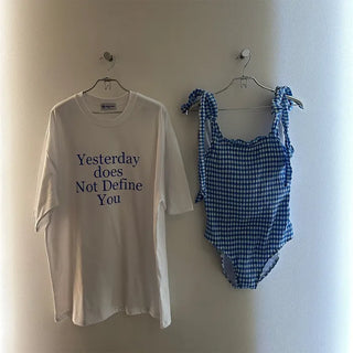 Checked ribbon swimwear