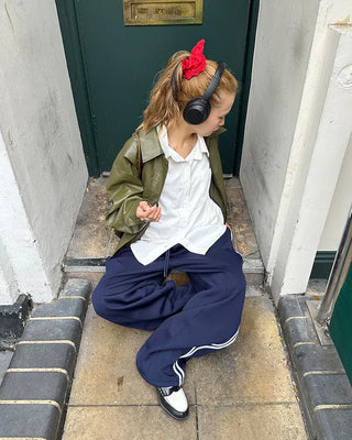Center pleat jogger track pants