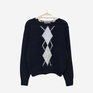 Argyle crochet knit