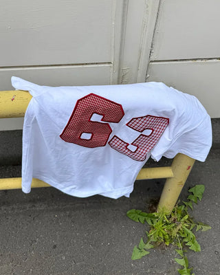 Checked numbering T-shirt