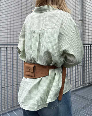 Double pocket belt waist pouch