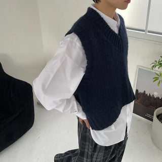 Asymmetrical Oversized Knit Vest