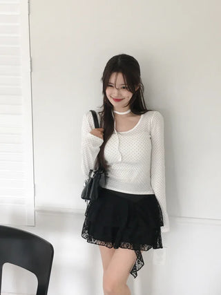 Dot Puff Long-Sleeve T-Shirt