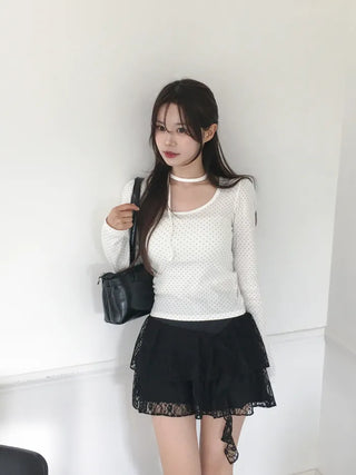 Dot Puff Long-Sleeve T-Shirt