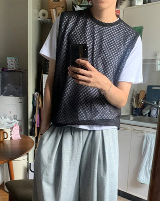 Crochet Round Knit Vest