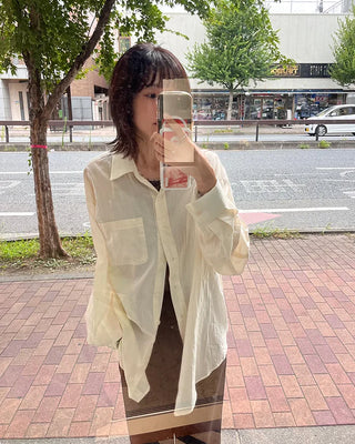 Sheer oversized shirt