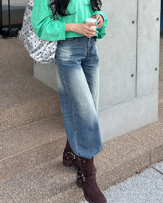 (Unisex) Waist Wrap Wide Jeans