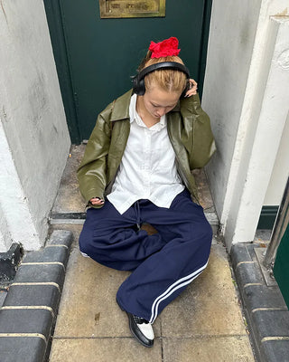 Zip-fly leather blouson jacket