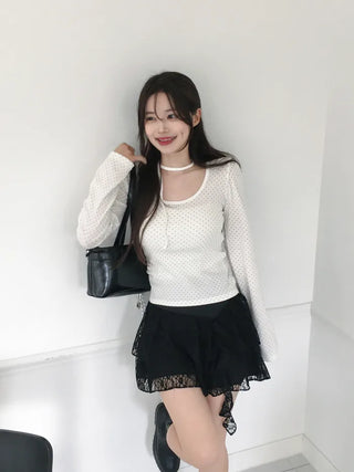 Dot Puff Long-Sleeve T-Shirt