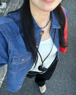 Denim short-sleeved shirt