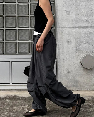 (Unisex) Tucked Nylon Parachute Pants