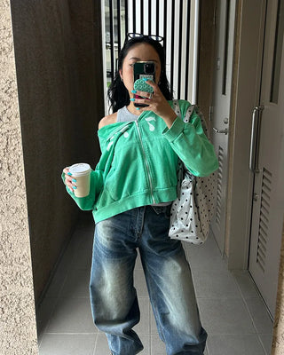 (Unisex) Waist Wrap Wide Jeans