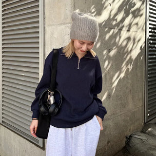 Unisex Basic Half-Zip Knit