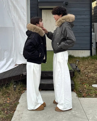 Casual wide-leg pants with elastic waistband