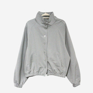 High-neck windbreaker with buttons