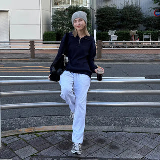Unisex Basic Half-Zip Knit