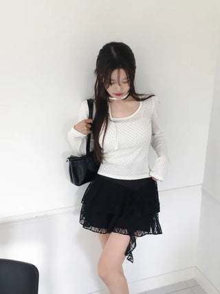 Dot Puff Long-Sleeve T-Shirt