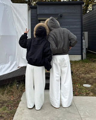 Casual wide-leg pants with elastic waistband