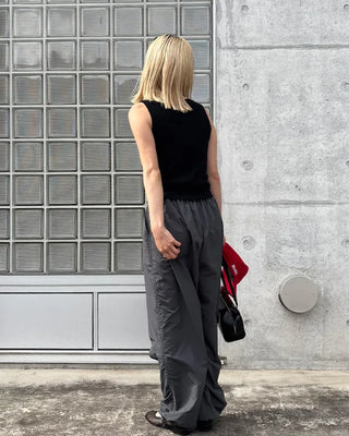 (Unisex) Tucked Nylon Parachute Pants