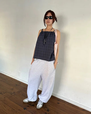 Checked Shirred Camisole