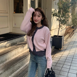 Two-tone round cardigan