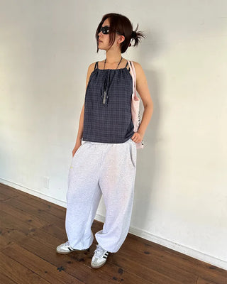 Checked Shirred Camisole
