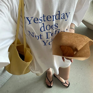 (Unisex) Yesterday Lettering Oversized T-shirt