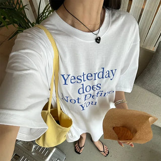 (Unisex) Yesterday Lettering Oversized T-shirt