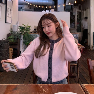 Two-tone round cardigan
