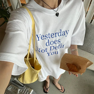(Unisex) Yesterday Lettering Oversized T-shirt