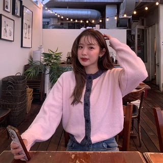 Two-tone round cardigan