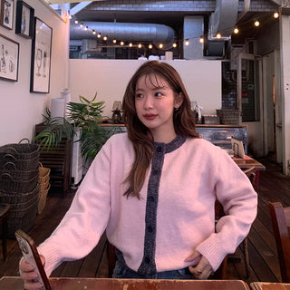 Two-tone round cardigan