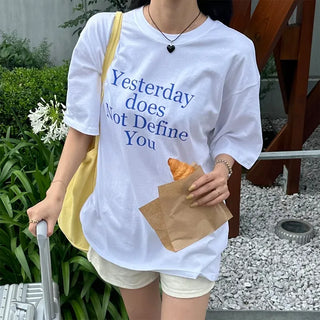 (Unisex) Yesterday Lettering Oversized T-shirt