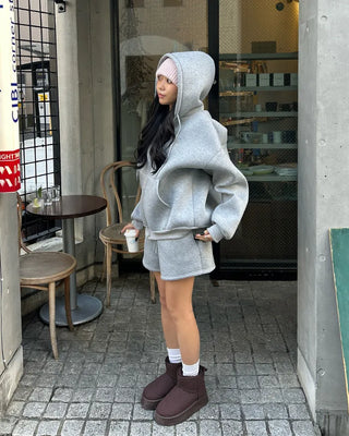 Oversized double-zip hoodie